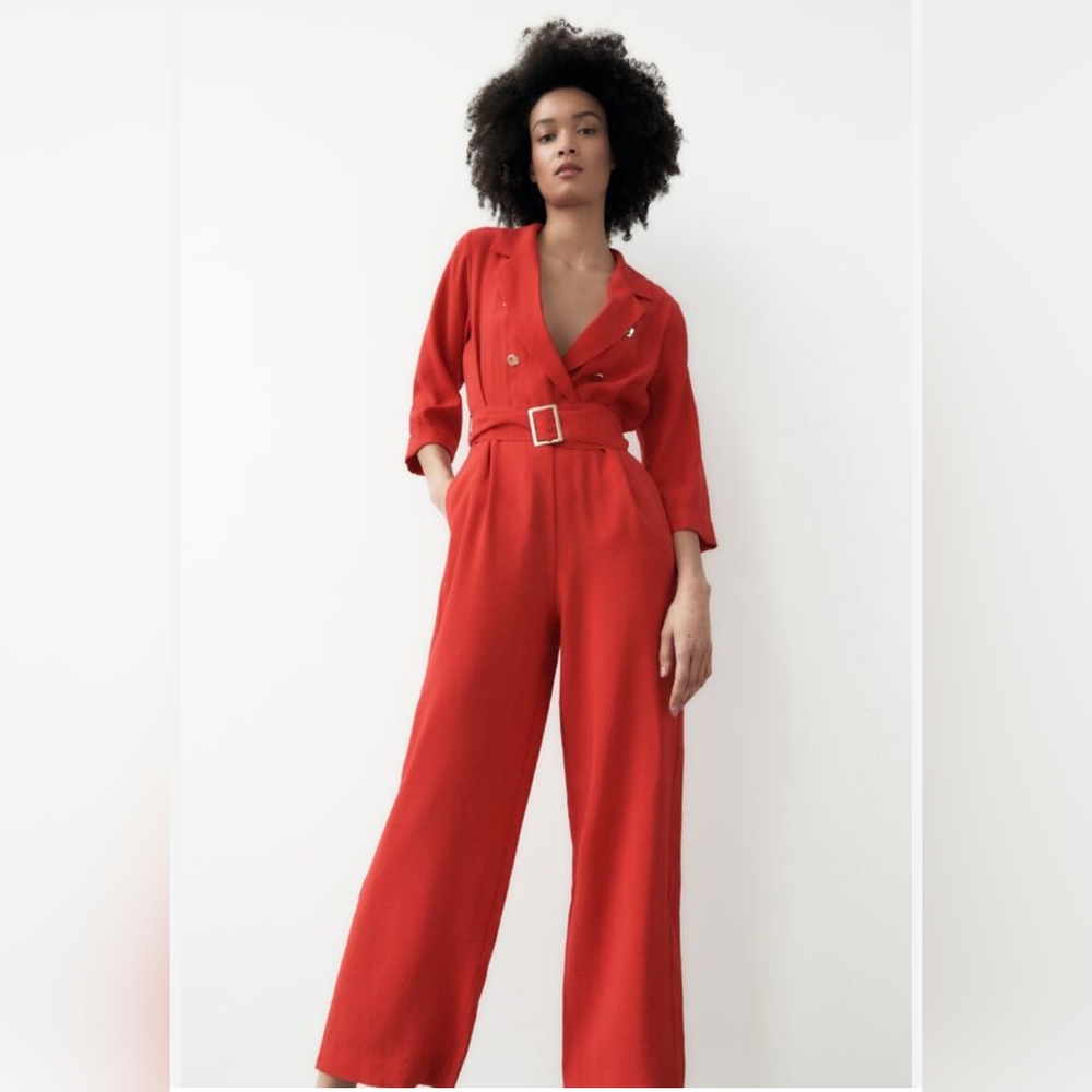 Zara orange jumpsuit